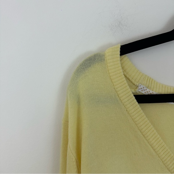 Fervour Modcloth Butter Yellow V-Neck Button Front Cardigan Sweater Size 3X - Picture 2 of 7